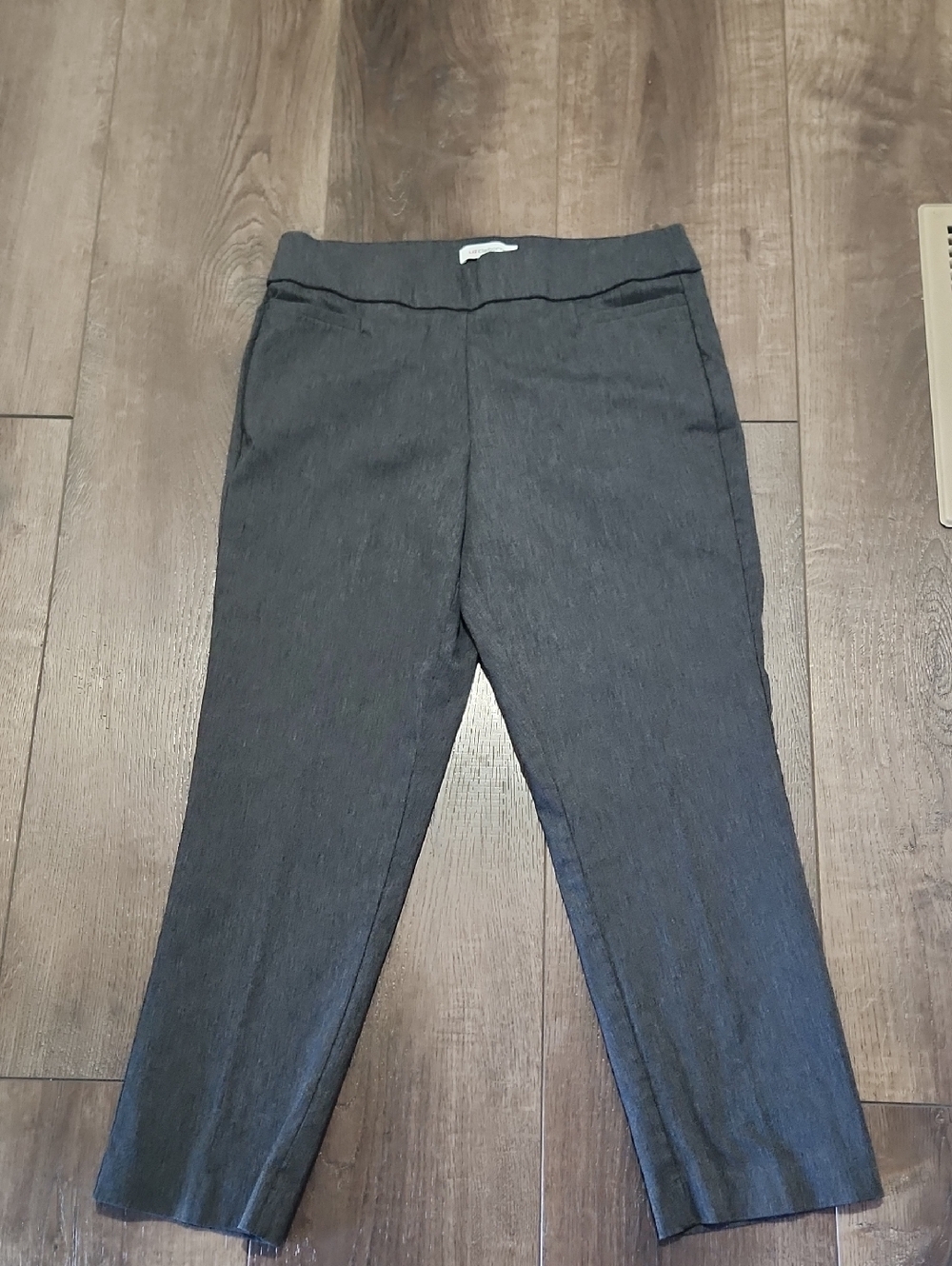 Liz Claiborne Charcoal Straight Leg Pants Trousers 12P Short